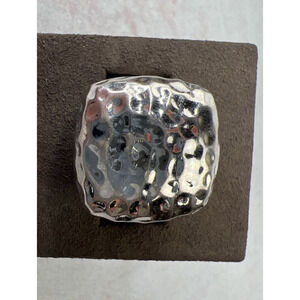 Hammered Silver Ring Bold Statement Large NF Boho Capsule‎ Trendy Gift